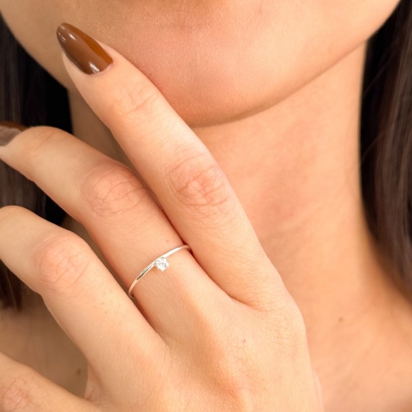 Anel Regulável Ponto de Luz em Prata 925 no Atacado 