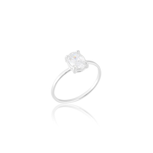 Anel Ponto de Luz Cristal em Prata 925 no Atacado