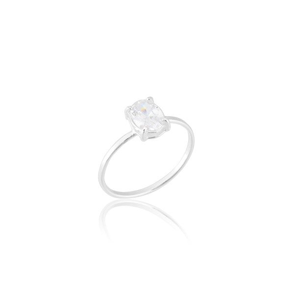 Anel Ponto de Luz Cristal em Prata 925 no Atacado