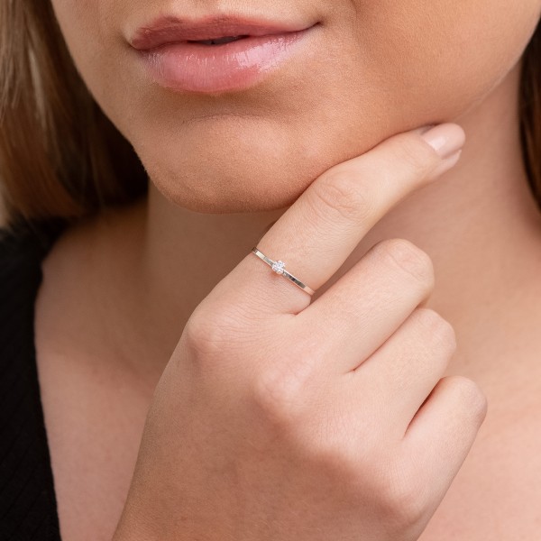 Anel Solitário em Prata 925 no Atacado