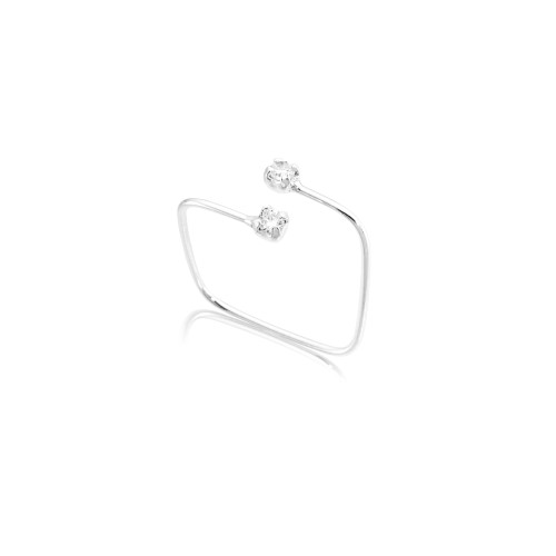 Anel Regulável Quadrado com Pedras em Prata 925 no Atacado 