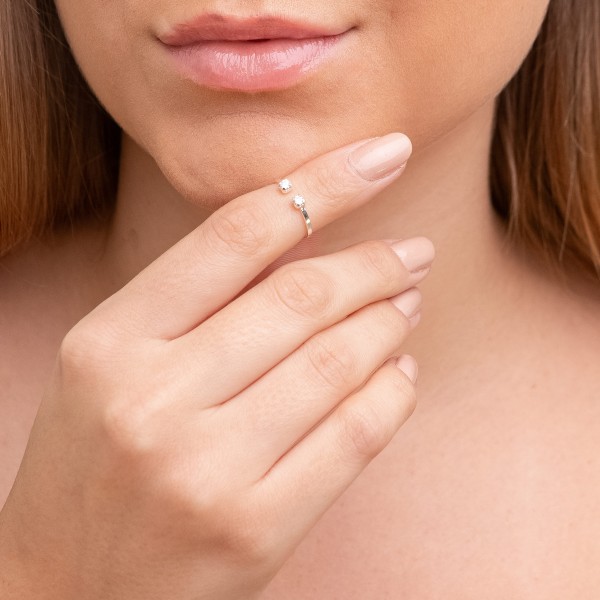 Anel Falange Regulável com Pedra em Prata 925 no Atacado