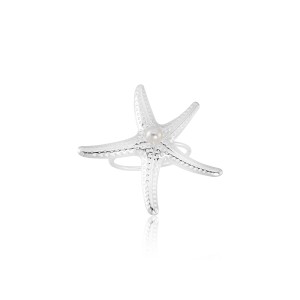 Anel Regulável Estrela do Mar em Prata 925 no Atacado 