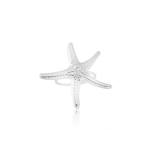 Anel Regulável Estrela do Mar em Prata 925 no Atacado 
