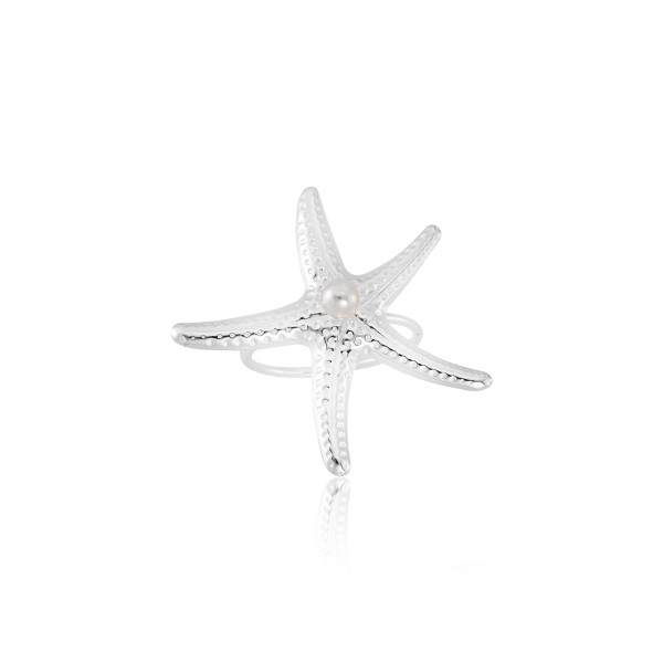 Anel Regulável Estrela do Mar em Prata 925 no Atacado 
