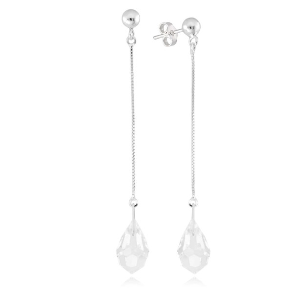 Brinco Gota Cristal em Prata 925 no Atacado