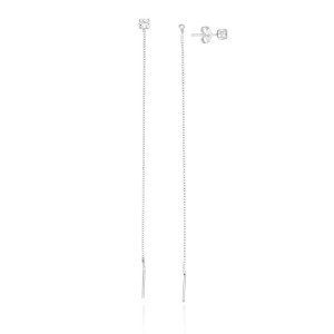 Brinco Corrente e Ponto de Luz em Prata 925 no Atacado