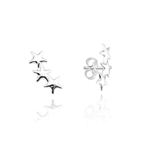 Brinco Ear Cuff Estrelas em Prata 925 no Atacado 