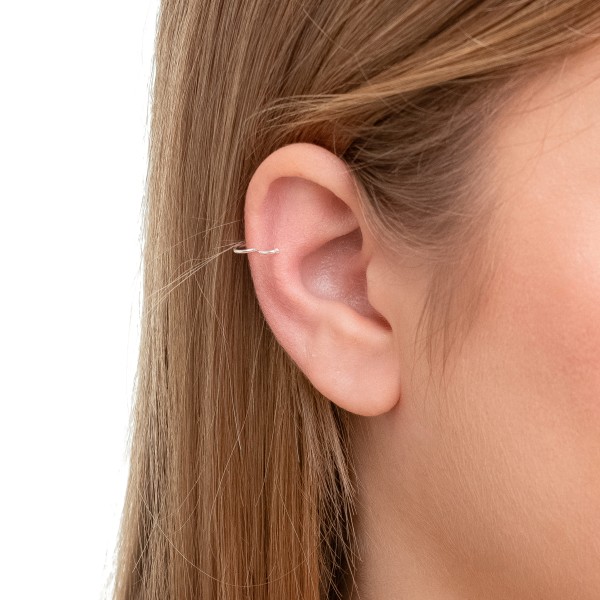 Brinco Piercing Fake Coração em Prata 925 no Atacado