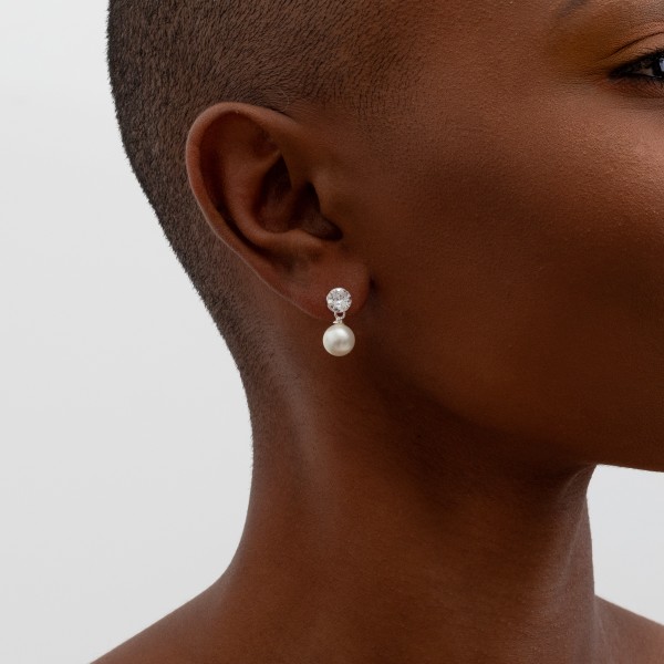 Brinco Ponto de Luz e Pérola em Prata 925 no Atacado