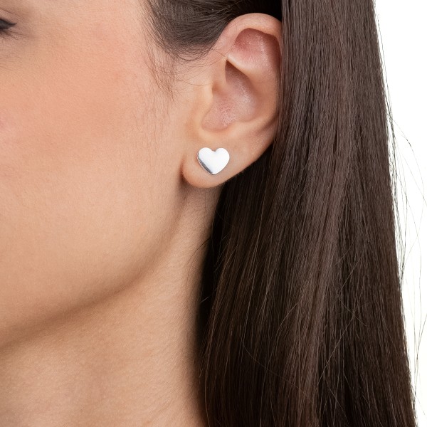 Brinco Coração em Prata 925 no Atacado