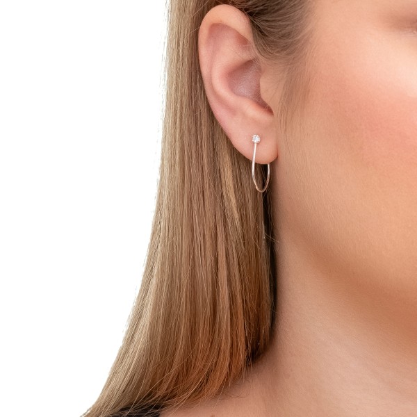 Brinco Argola Ponto de Luz de Prata 925 no Atacado