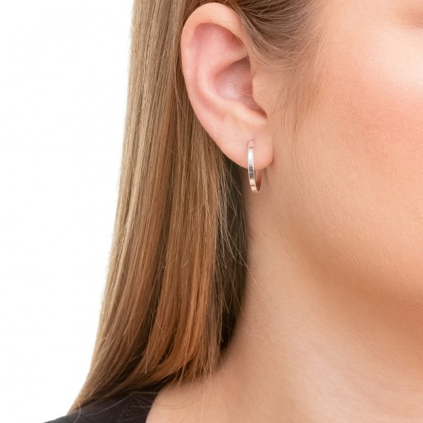 Brinco Argola Lisa de Prata 925 no Atacado