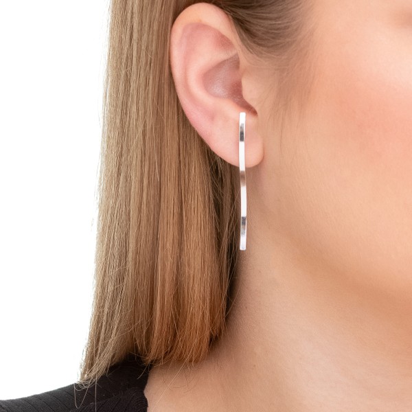 Brinco Ondulado em Prata 925 no Atacado