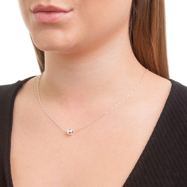 Colar Bola Única em Prata 925 no Atacado