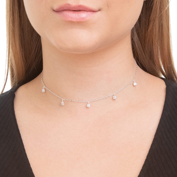 Choker Ponto de Luz em Prata 925 no Atacado