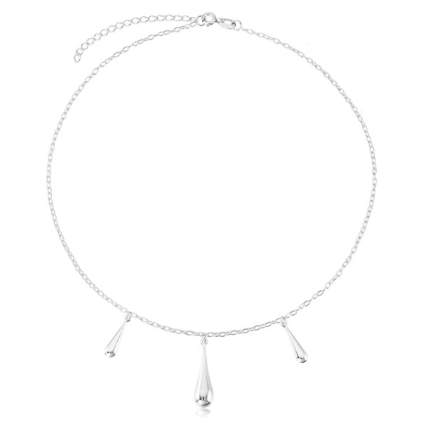 Colar Choker Gotas em Prata 925 no Atacado