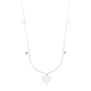 Colar Coração e Ponto de Luz em Prata 925 no Atacado