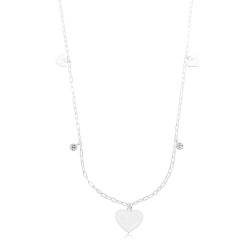 Colar Coração e Ponto de Luz em Prata 925 no Atacado