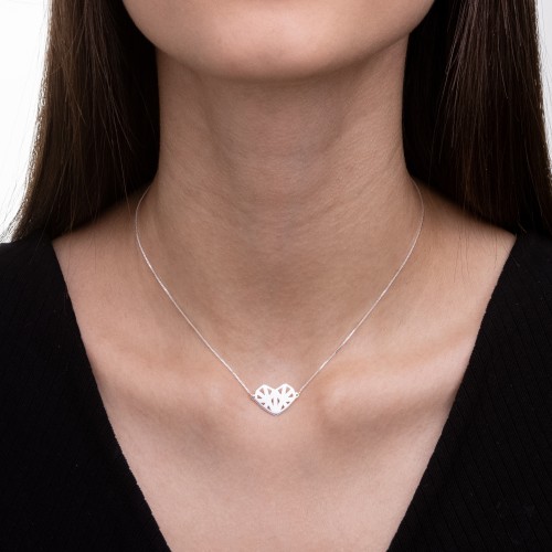 Colar Coração Diamante em Prata 925 no Atacado