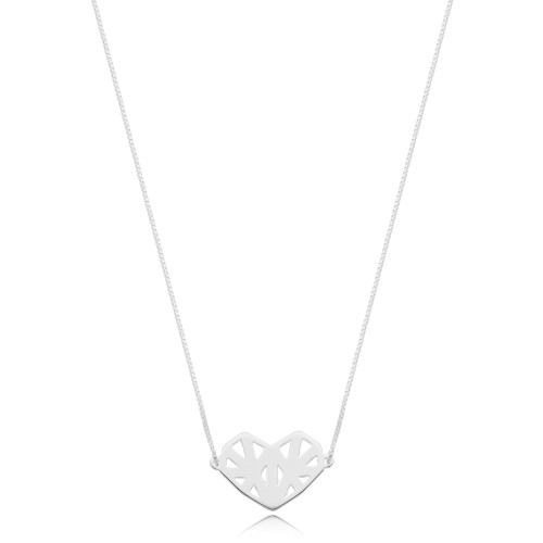 Colar Coração Diamante em Prata 925 no Atacado