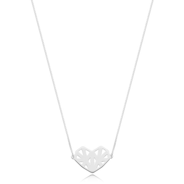 Colar Coração Diamante em Prata 925 no Atacado
