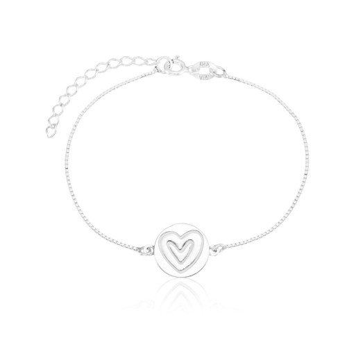 Pulseira de Coração em Prata 925 no Atacado