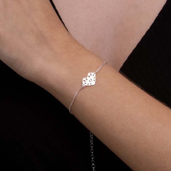 Pulseira Coração Diamante em Prata 925 no Atacado