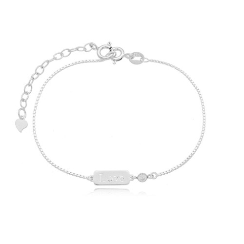 Pulseira Love com Ponto de Luz em Prata 925 no Atacado