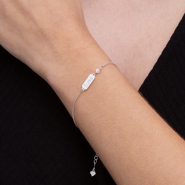 Pulseira Love com Ponto de Luz em Prata 925 no Atacado