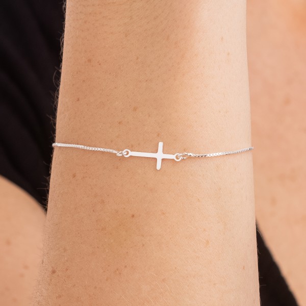 Pulseira Cruz em Prata 925 no Atacado