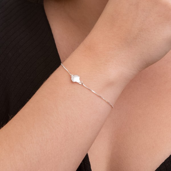 Pulseira Mini Concha em Prata 925 no Atacado