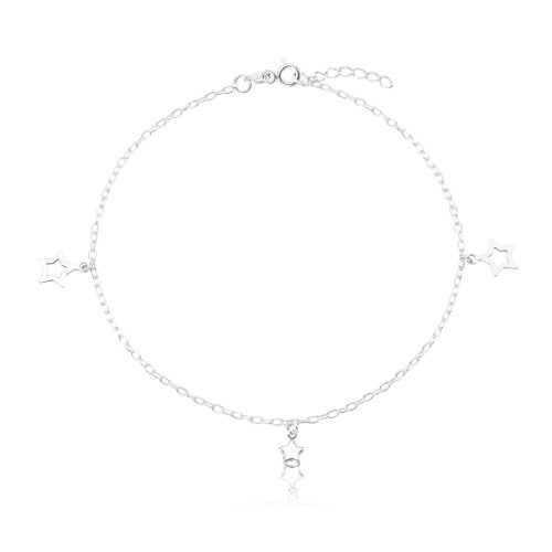 Tornozeleira Estrelas em Prata 925 no Atacado
